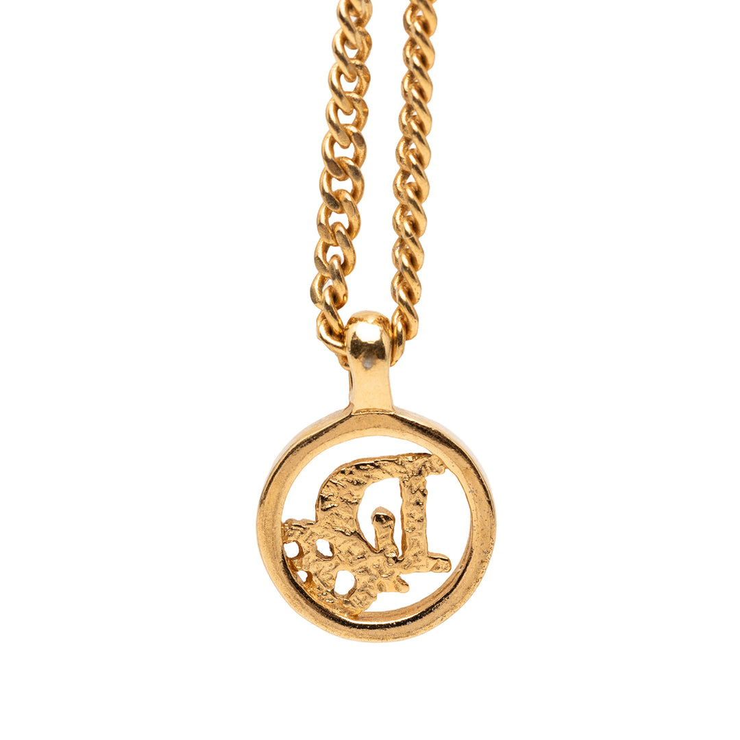 Dior plaqué Logo Pendant Collier