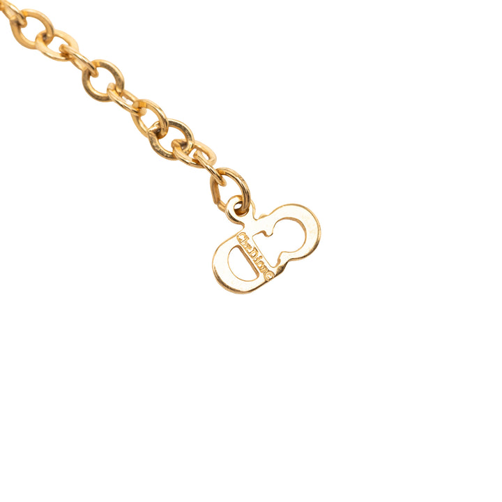 Dior plaqué Logo Pendant Collier