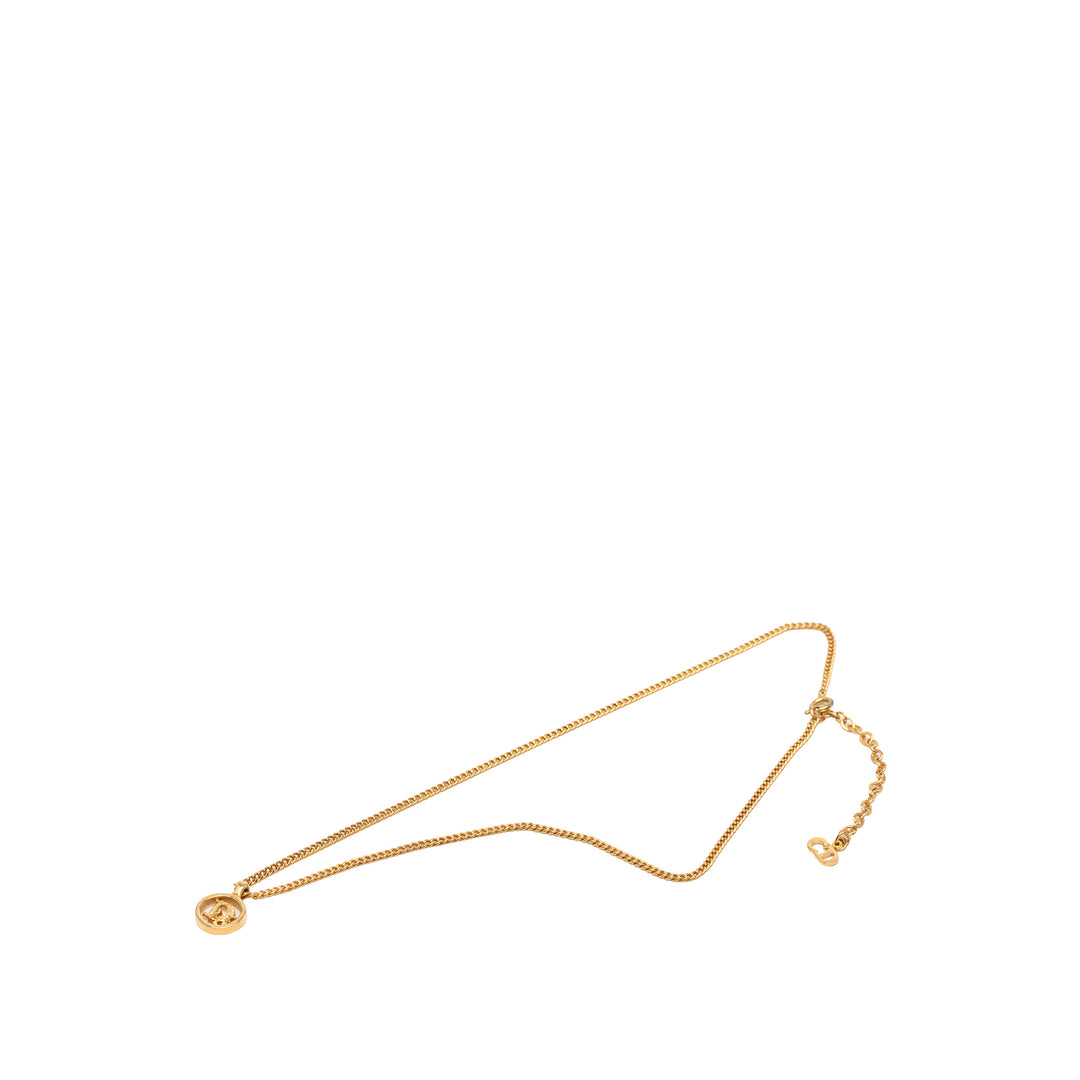 Dior plaqué Logo Pendant Collier