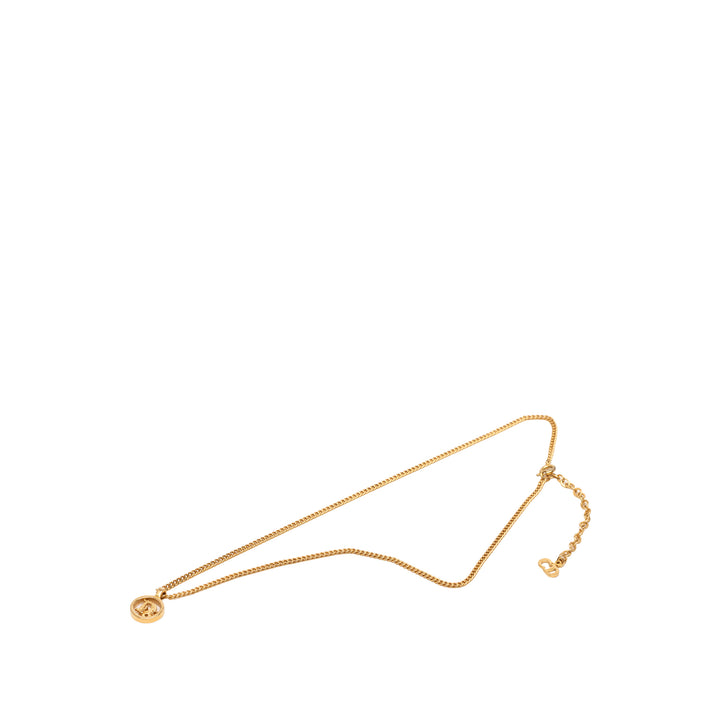 Dior plaqué Logo Pendant Collier