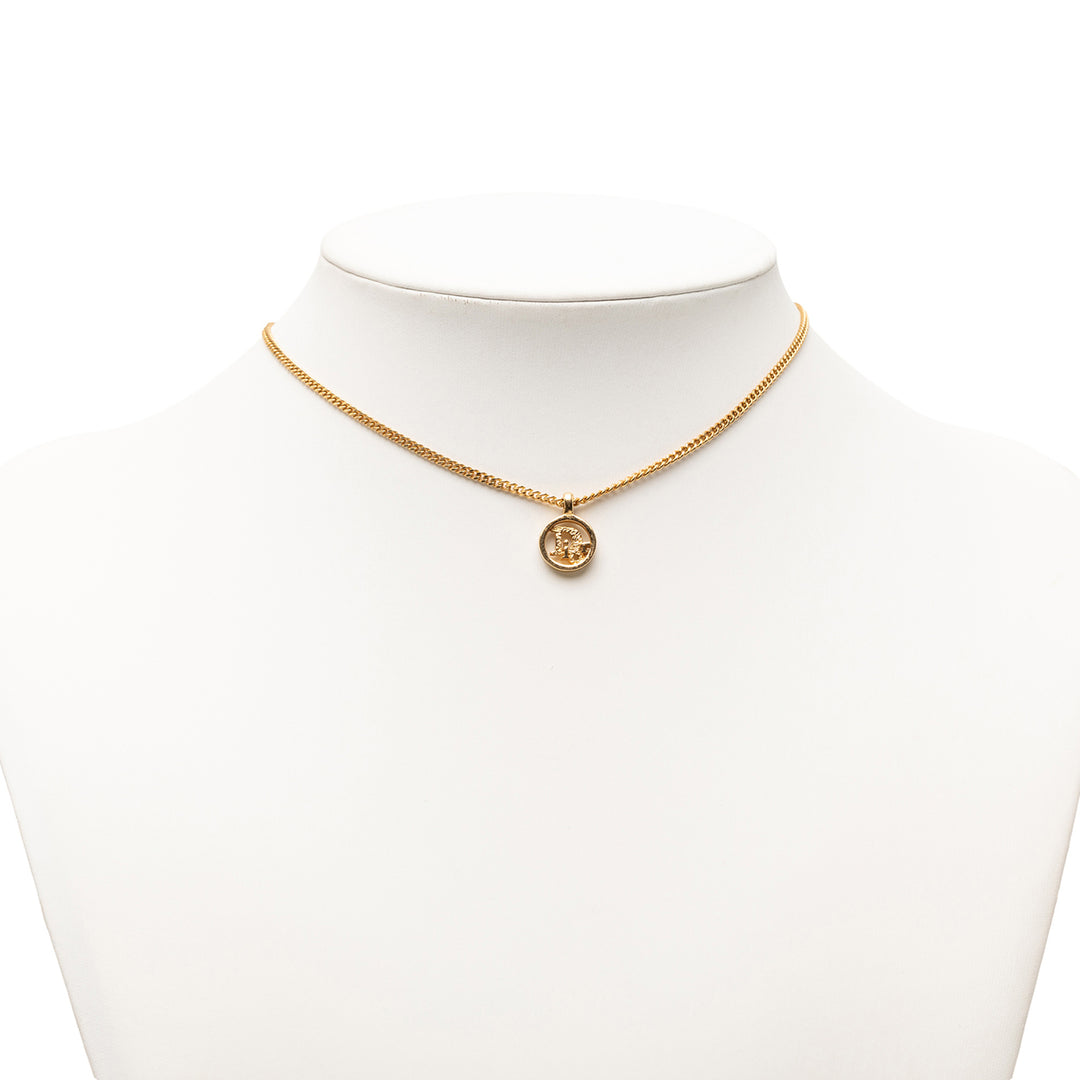 Dior plaqué Logo Pendant Collier
