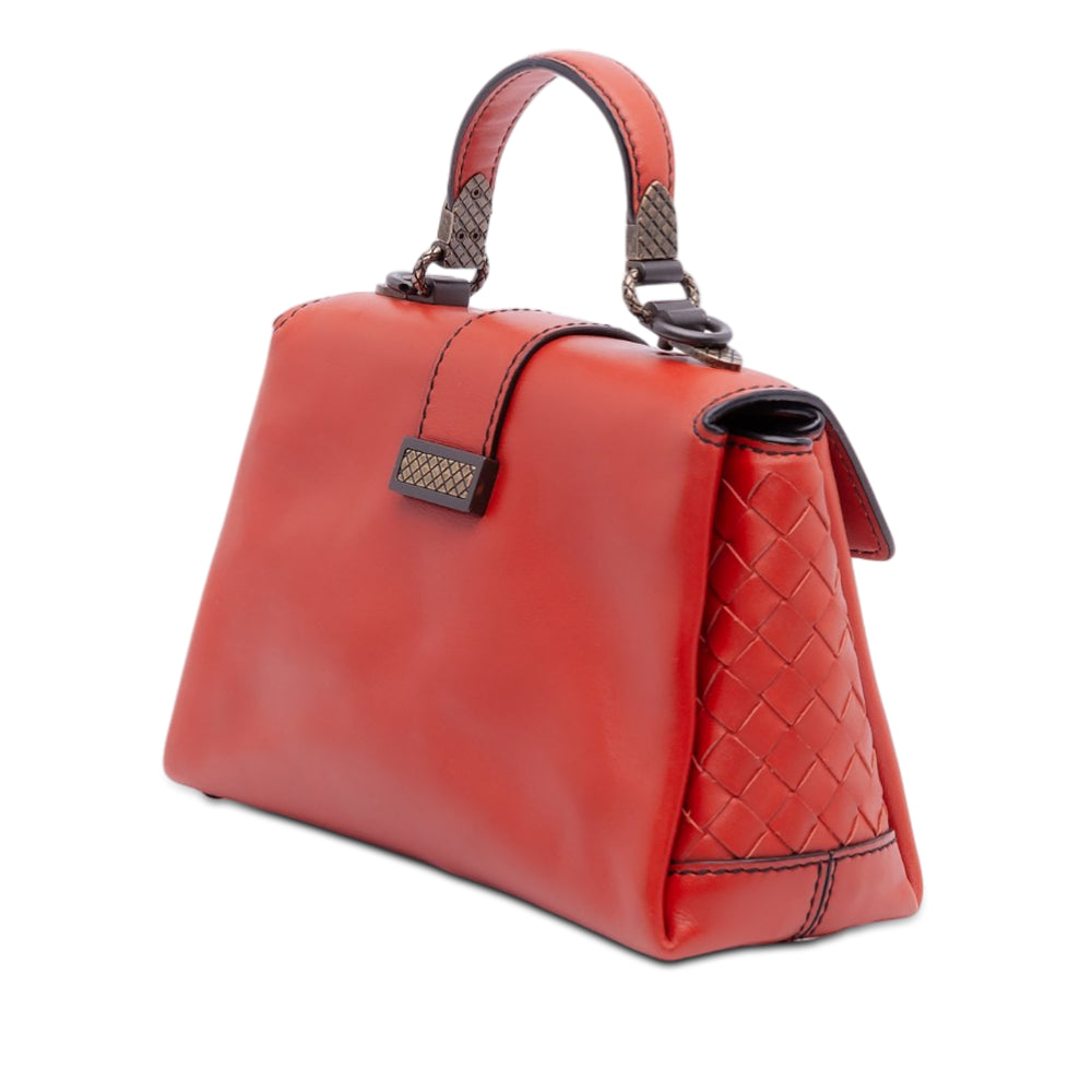Bottega Veneta Sac à main Intrecciato à finitions Piazza à nappa Mini Orange – vue 2 – GABY PARIS