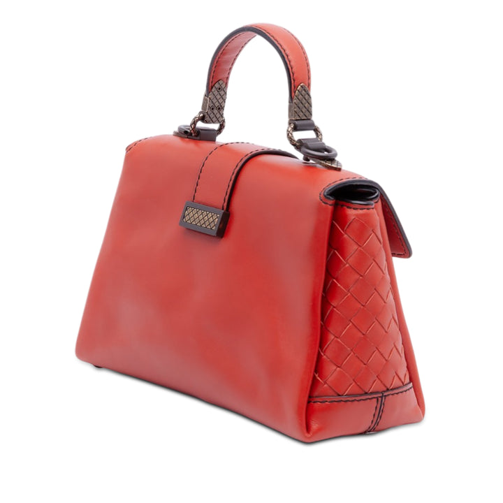 Bottega Veneta Sac à main Intrecciato à finitions Piazza à nappa Mini Orange – vue 2 – GABY PARIS