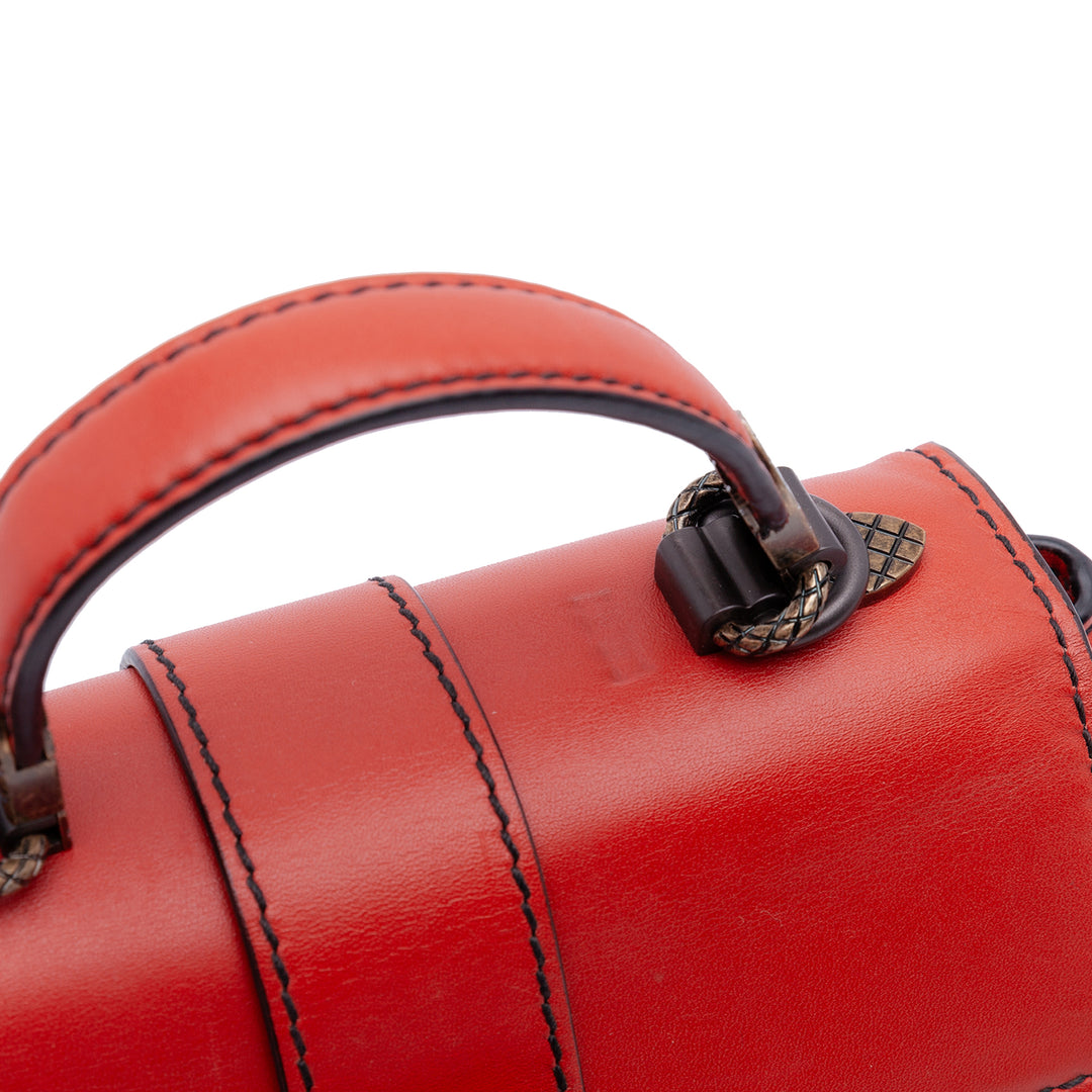 Bottega Veneta Sac à main Intrecciato à finitions Piazza à nappa Mini Orange – vue 8 – GABY PARIS