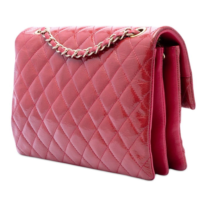 Chanel Matelassé Cuir verni Cuir de chèvre Pagoda Accordion à rabat