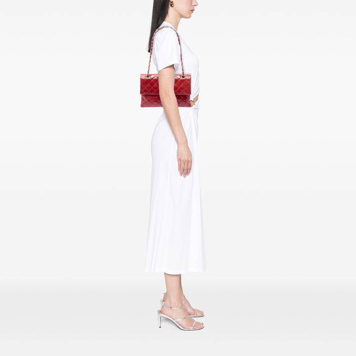 Chanel Matelassé Cuir verni Cuir de chèvre Pagoda Accordion à rabat