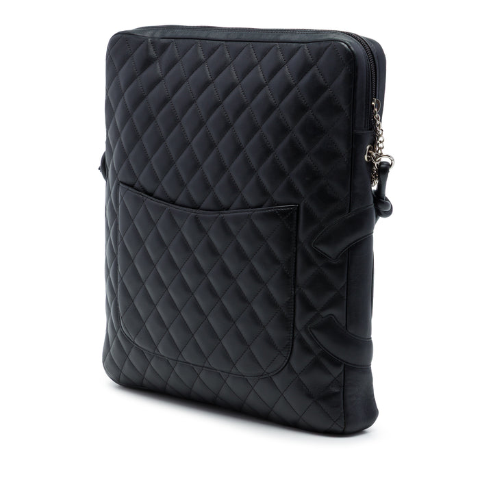 Matelassé Cambon Ligne Sac Grand Cuir d'agneau Noir