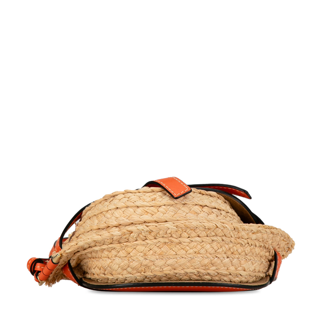 Mini Raffia Gate Crossbody Bag Brown - Gaby Paris