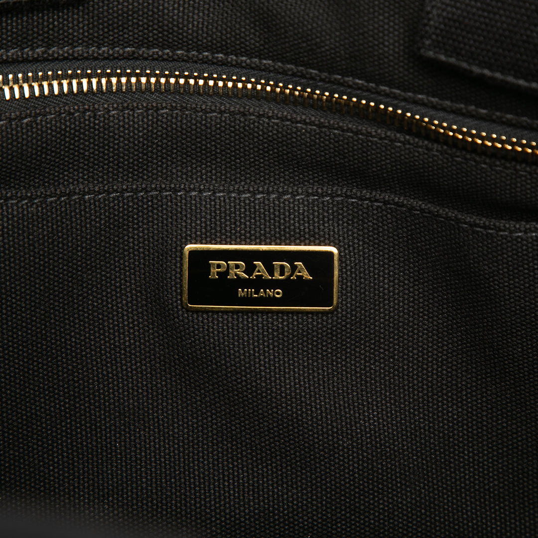 Prada Toile Canapa Logo Cabas