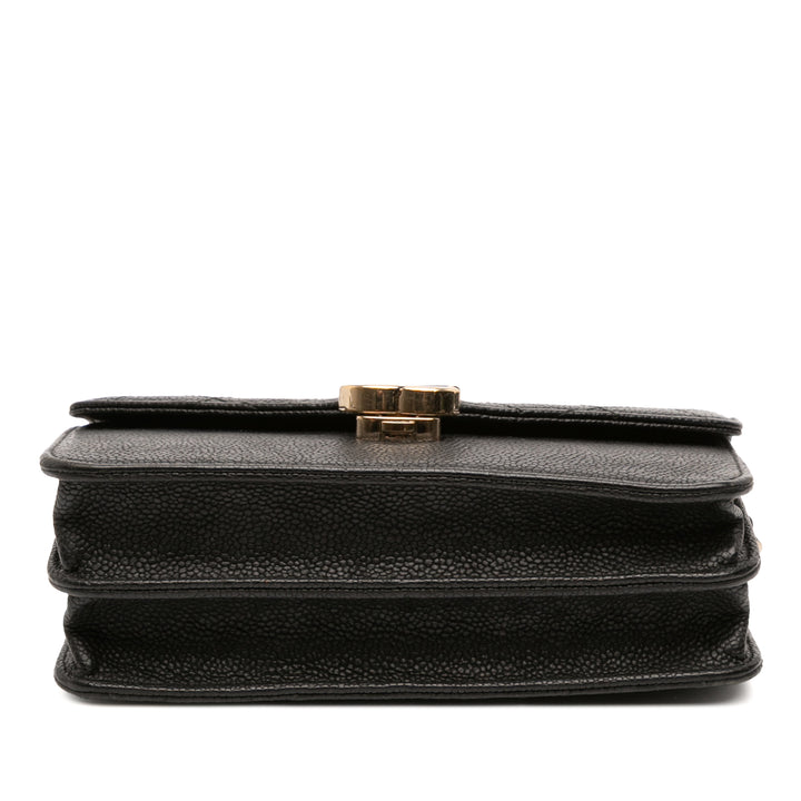 Chanel Paris Cuba Square Matelassé Caviar Thread Around Wallet On Chain