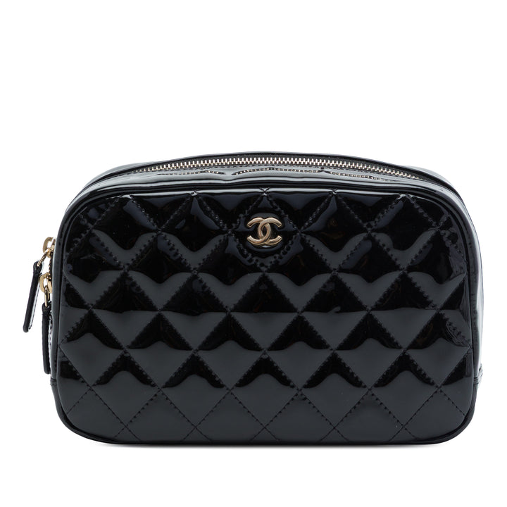 Chanel CC Matelassé Cuir verni Cosmetic Pochette