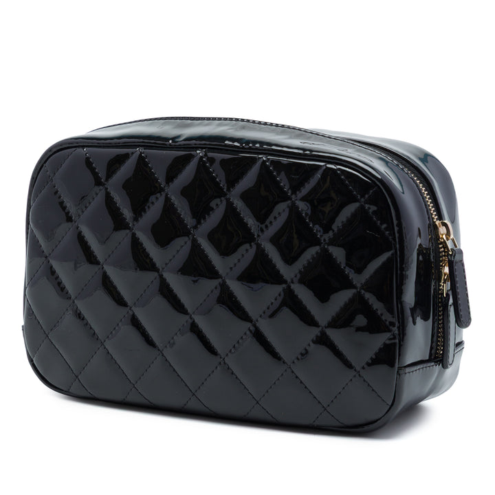 Chanel CC Matelassé Cuir verni Cosmetic Pochette
