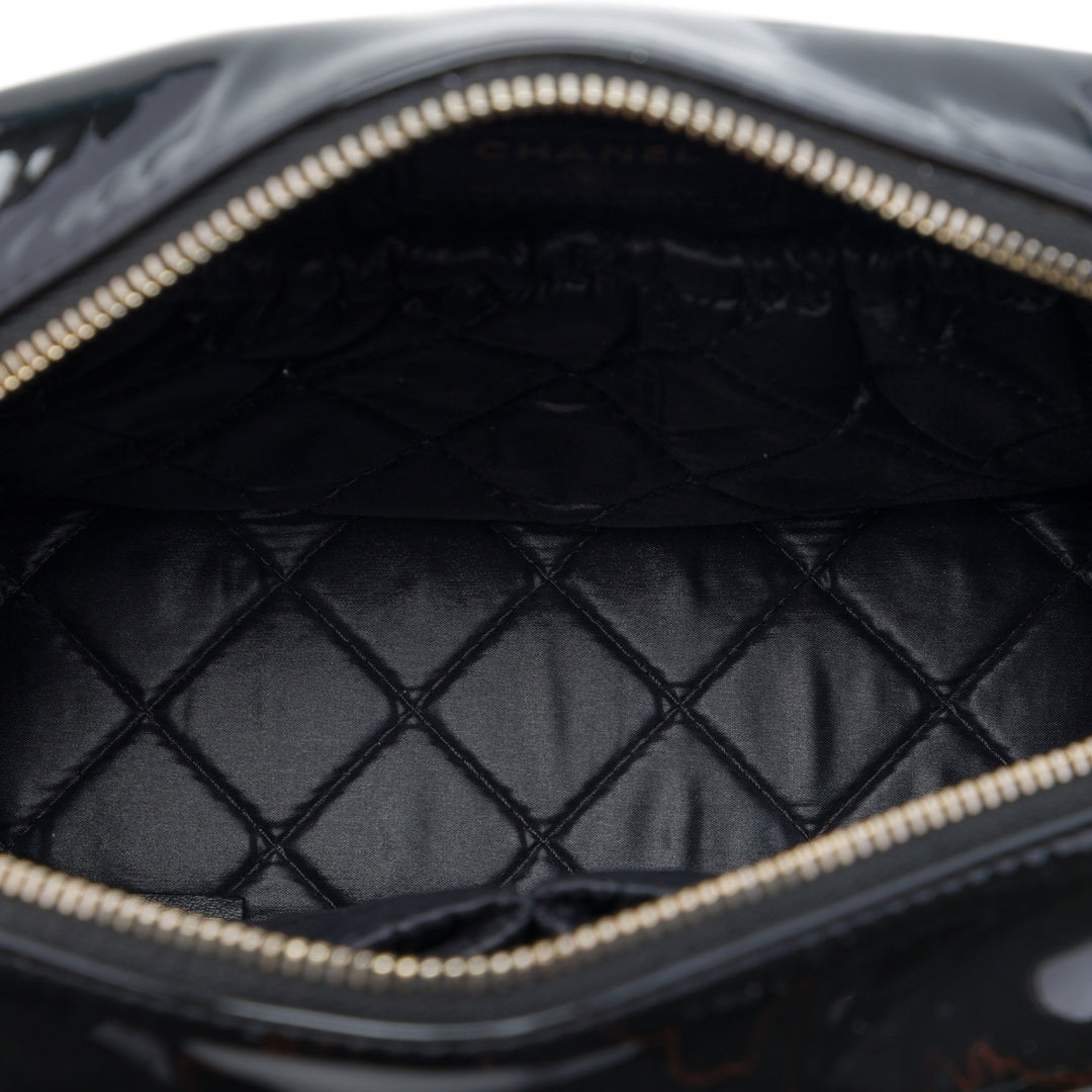 Chanel CC Matelassé Cuir verni Cosmetic Pochette