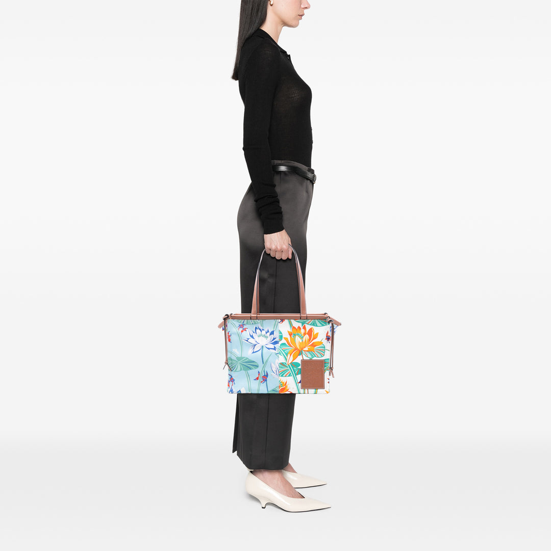 LOEWE Paulas Ibiza Small Toile Waterlily Print Cushion Cabas
