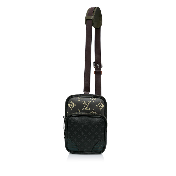 Monogram Eclipse Amazone Patchwork Sling Bag Black - Gaby Paris