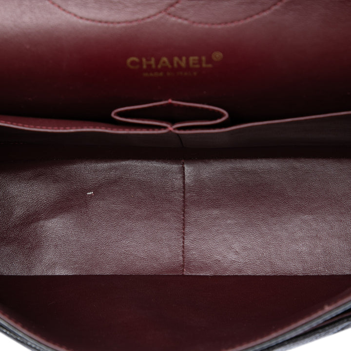 Classic Double rabat Jumbo Cuir caviar Noir