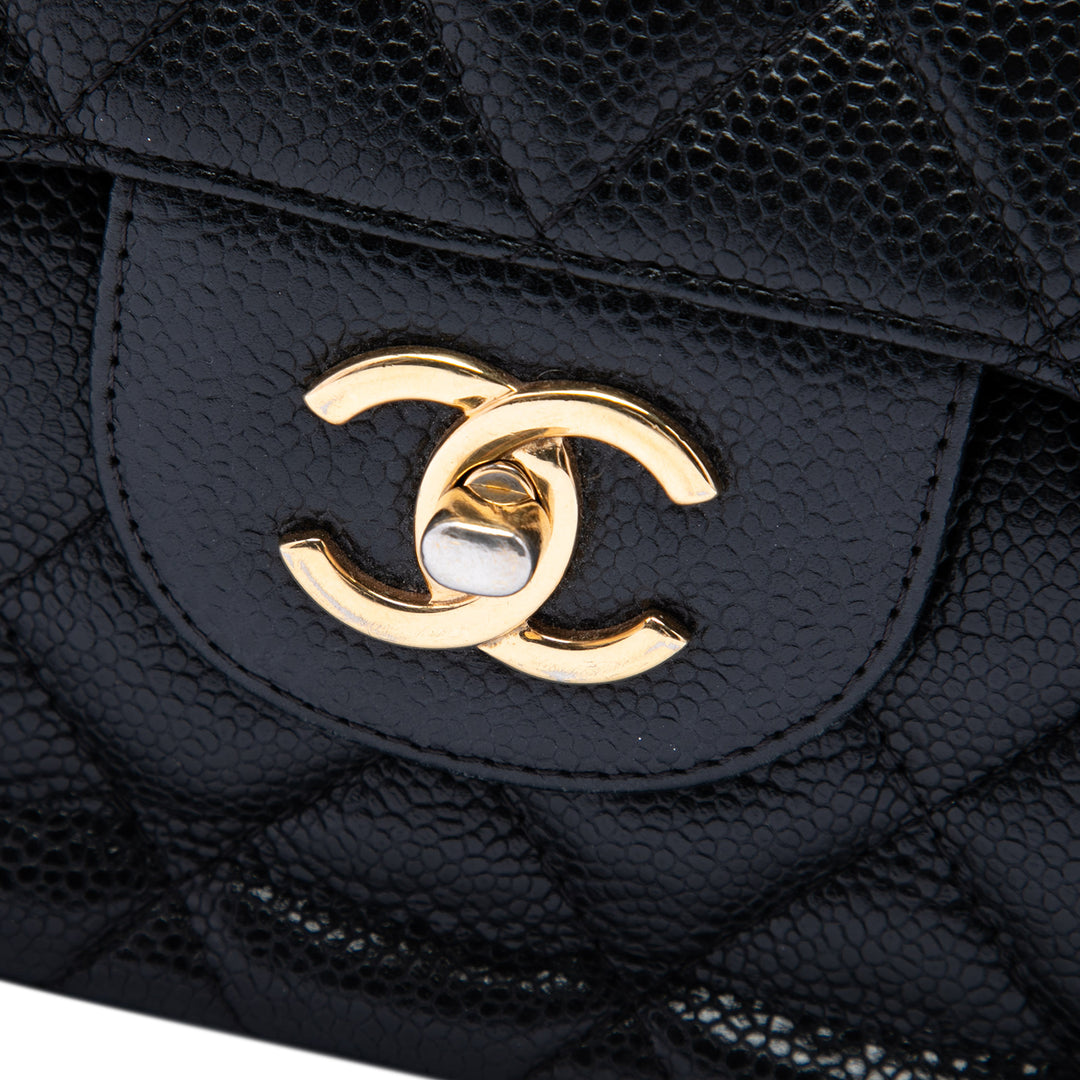 Classic Double rabat Jumbo Cuir caviar Noir