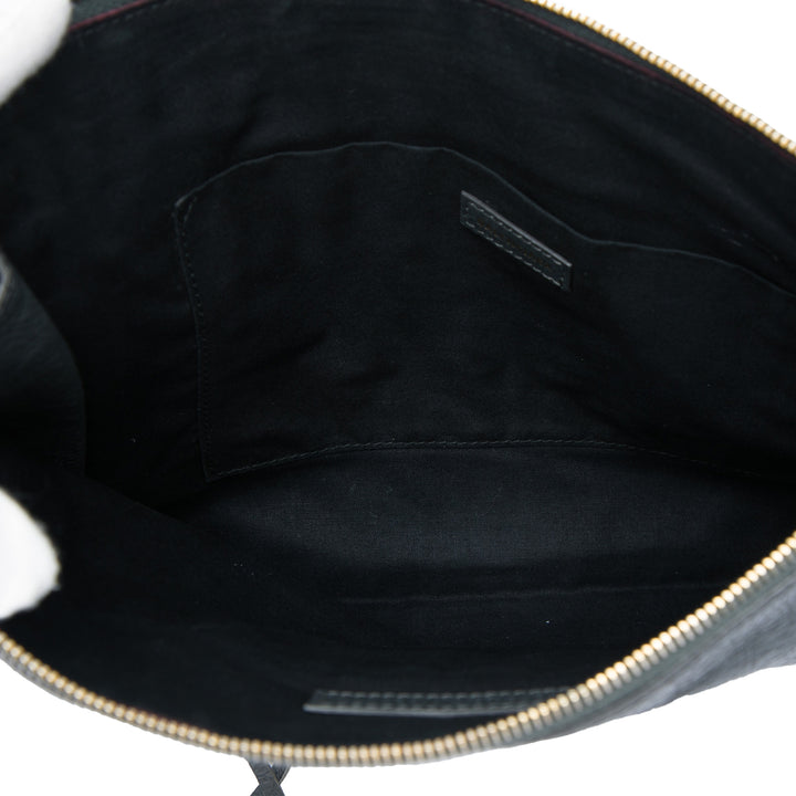 Balenciaga Cuir d’agneau Motocross Classic Zip Around Flat Pochette