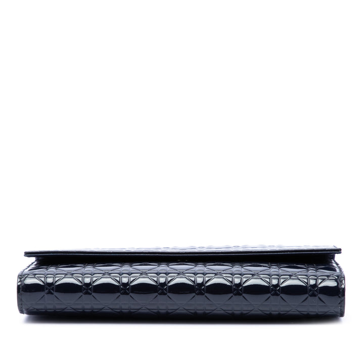 Dior Cuir verni Cannage Lady Dior Wallet on Chain