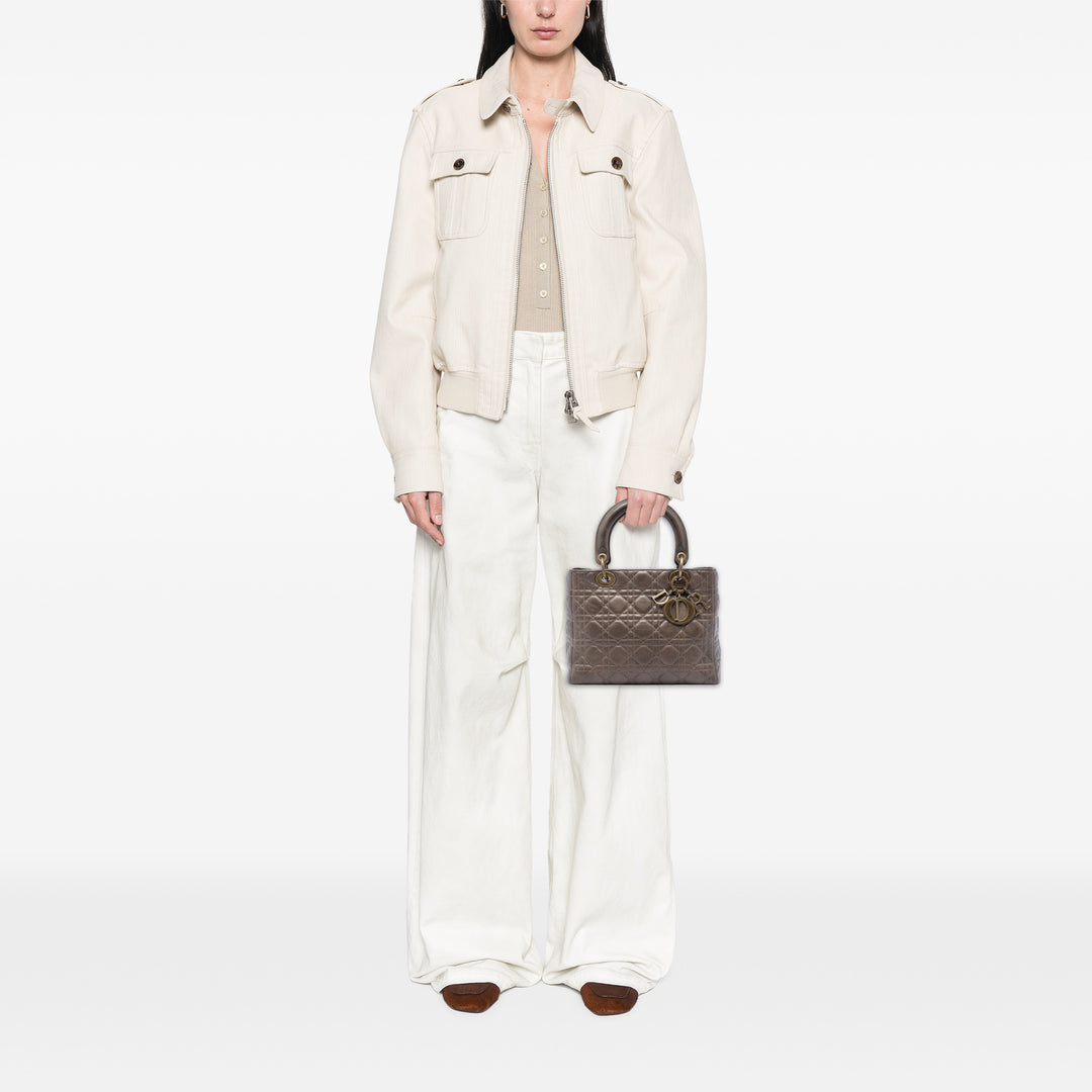 Dior Medium Metallic Cuir d’agneau Cannage Lady Dior