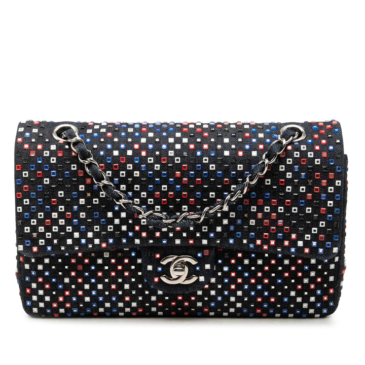 Classic Strass Orné Double rabat Moyen Jean Bleu