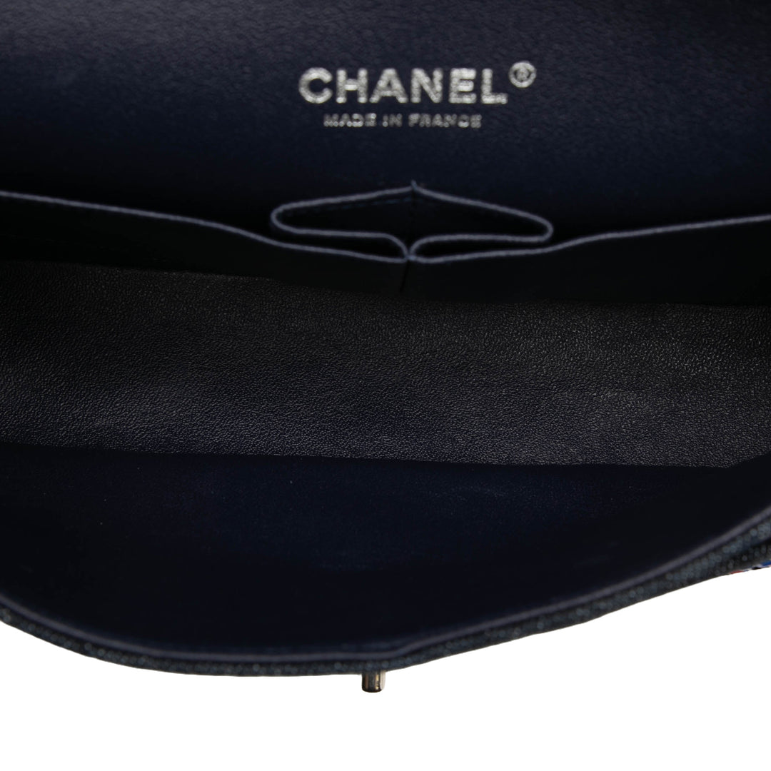 Classic Strass Orné Double rabat Moyen Jean Bleu