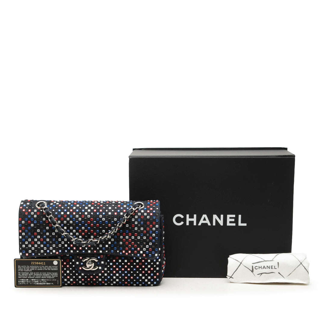 Classic Strass Orné Double rabat Moyen Jean Bleu