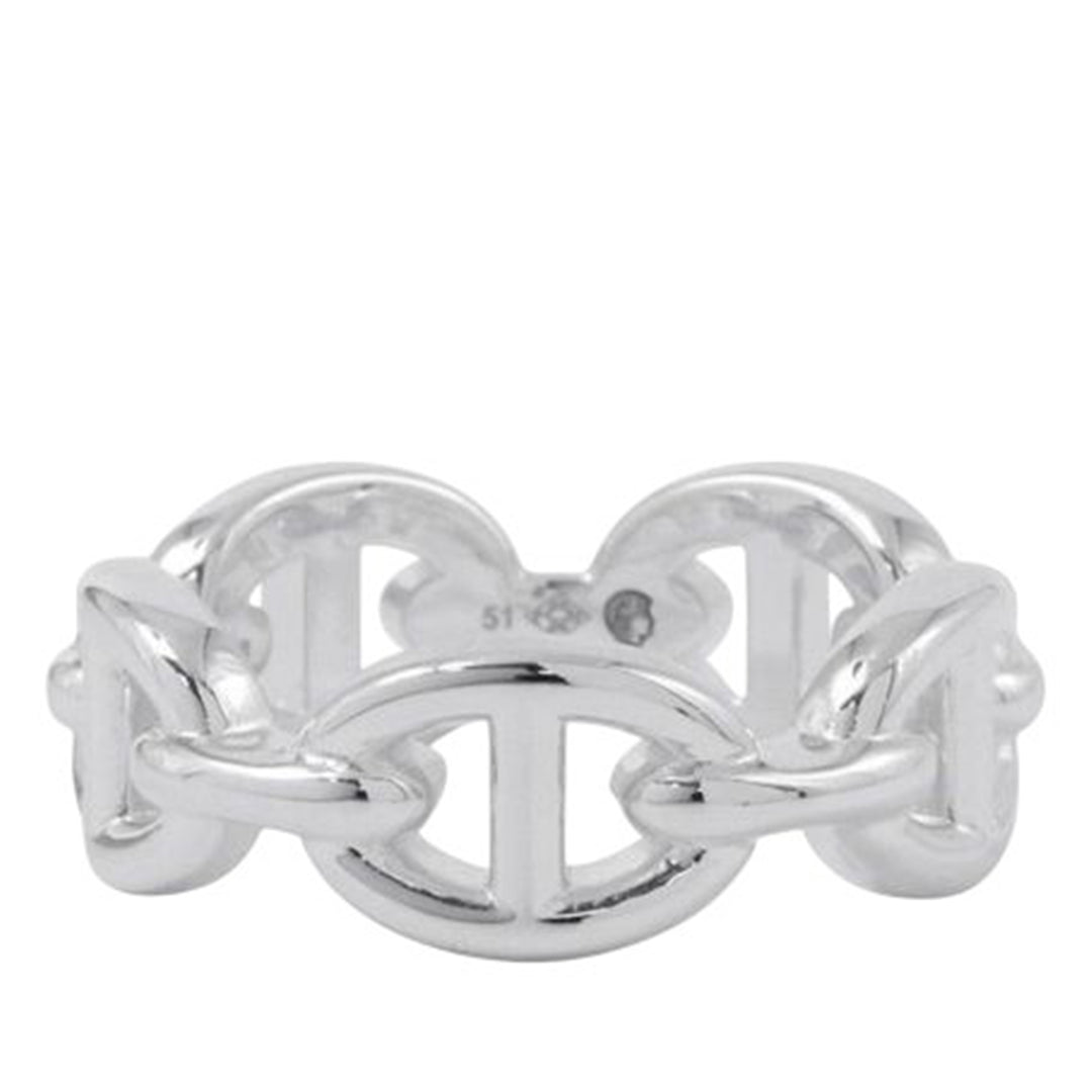 Hermès Sterling Argenté Chaine d'Ancre Enchainee Bague Argenté