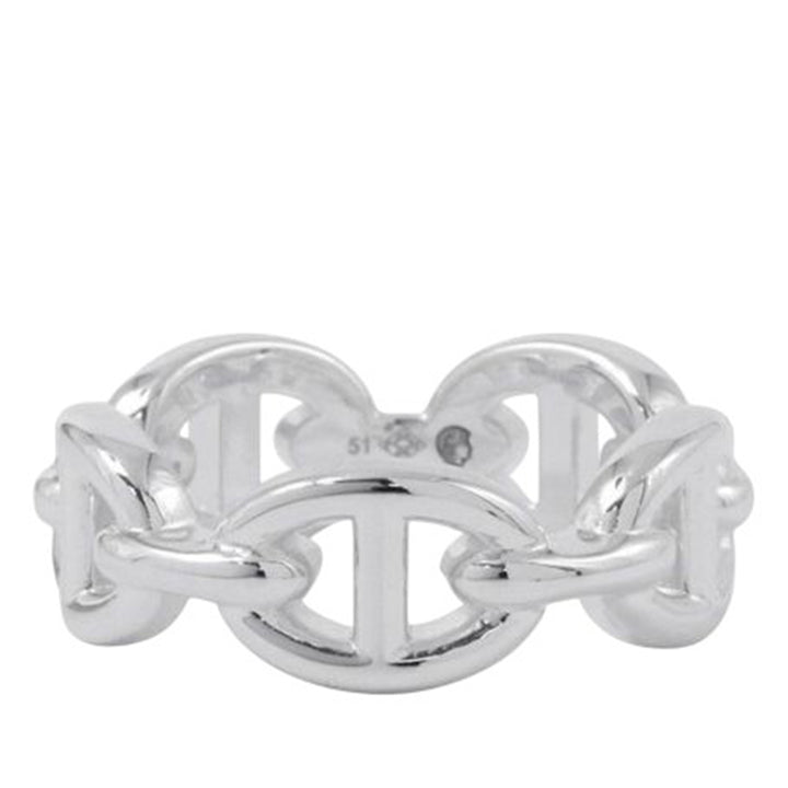 Hermès Sterling Argenté Chaine d'Ancre Enchainee Bague Argenté