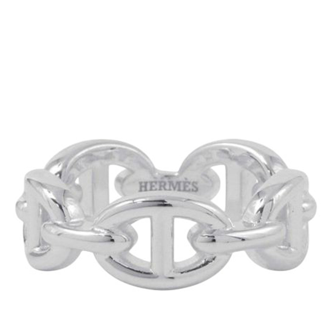 Hermès Sterling Argenté Chaine d'Ancre Enchainee Bague Argenté
