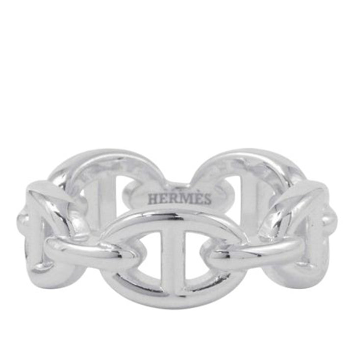 Hermès Sterling Argenté Chaine d'Ancre Enchainee Bague Argenté