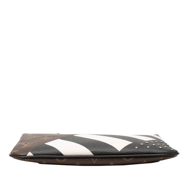 Louis Vuitton Stripes Pochette Plate PM Monogram Marron – vue 3 – GABY PARIS