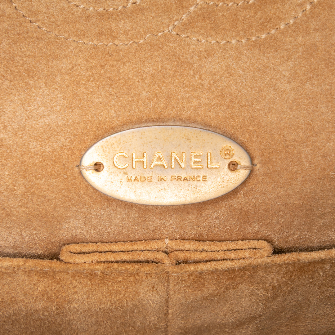 Chanel Medium Classic Cuir de veau Wild Stitch Double rabat Noir