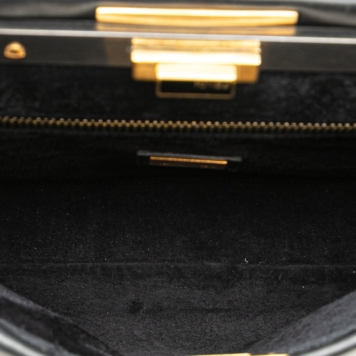 Fendi Medium Shiny Nappa Peekaboo Iconic Sac cartable Noir – GABY PARIS Authentique