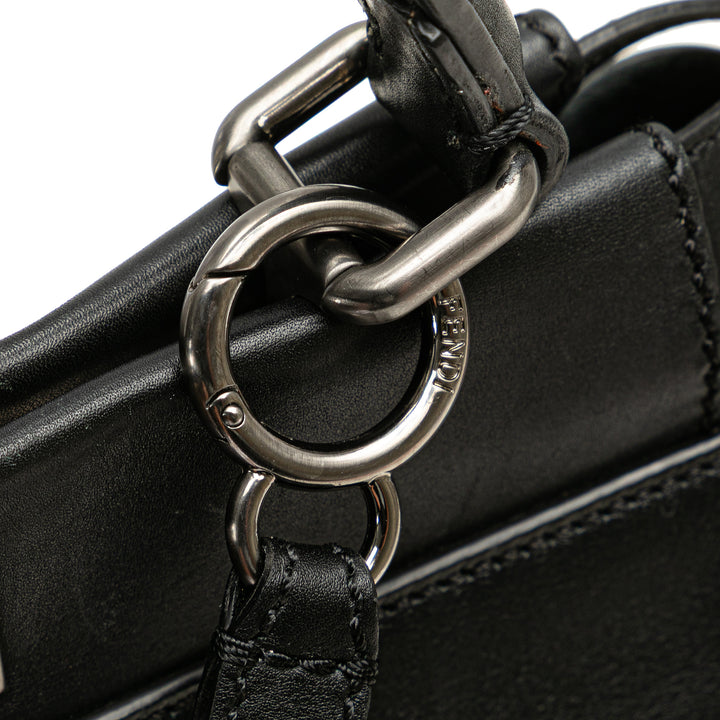 Fendi Medium Shiny Nappa Peekaboo Iconic Sac cartable Noir – GABY PARIS Authentique