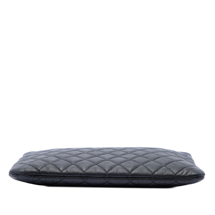 Matelassé Boy O Étui Pochette Moyen Cuir caviar Noir