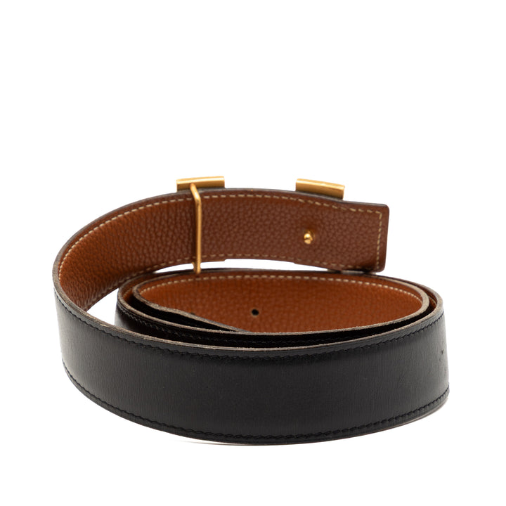 Hermès Box Veau et Togo Constance H Reversible Belt