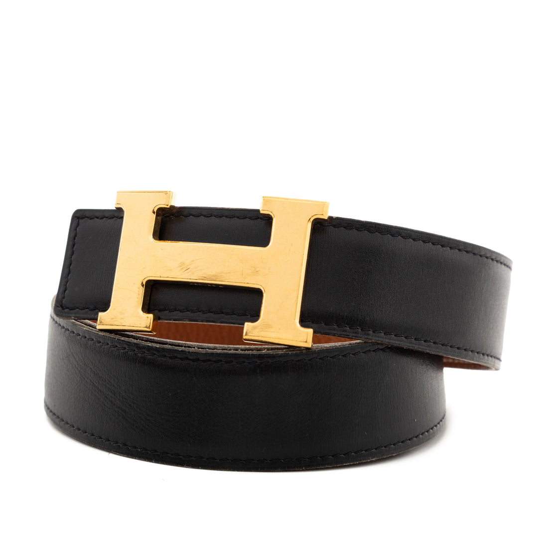 Hermès Box Veau et Togo Constance H Reversible Belt