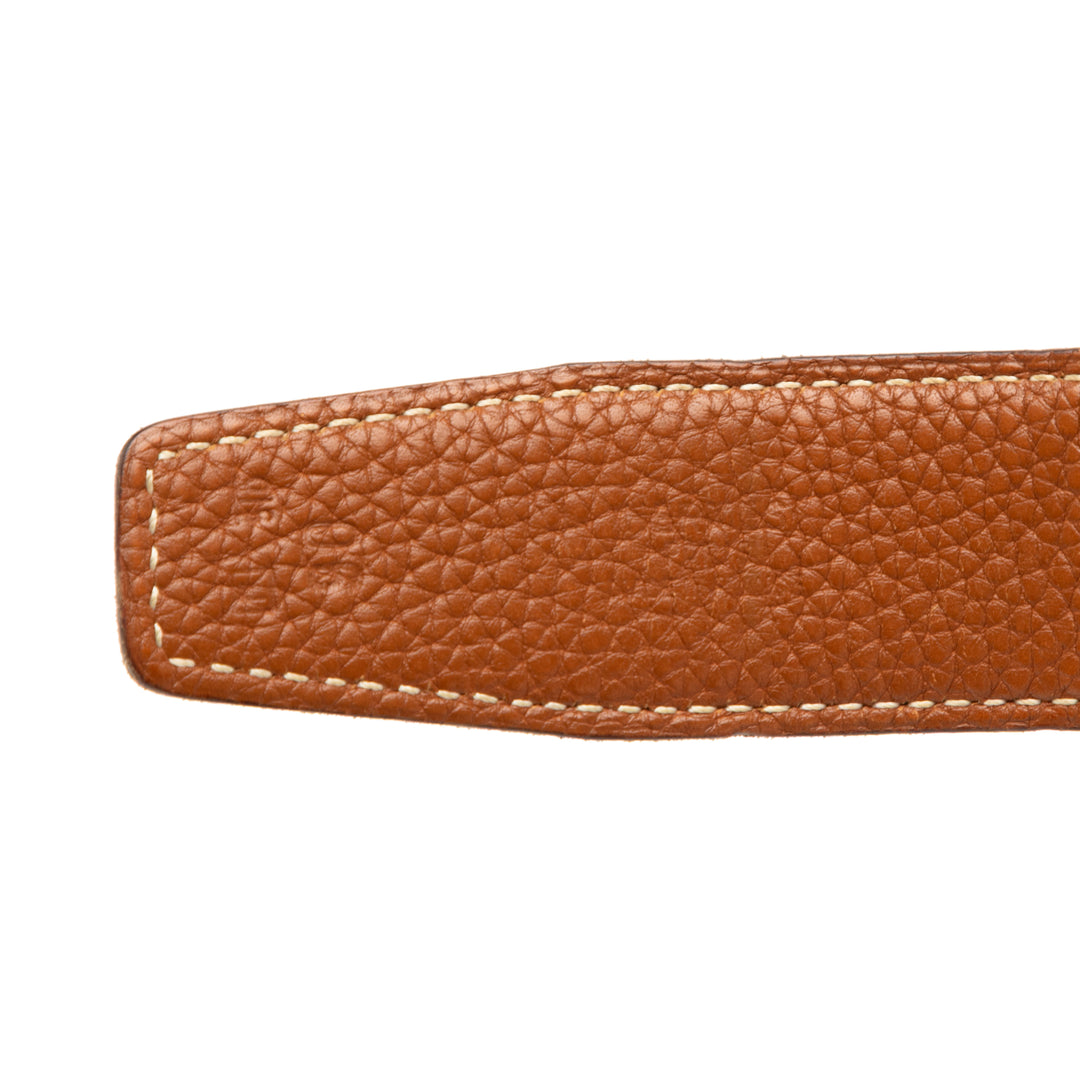 Hermès Box Veau et Togo Constance H Reversible Belt