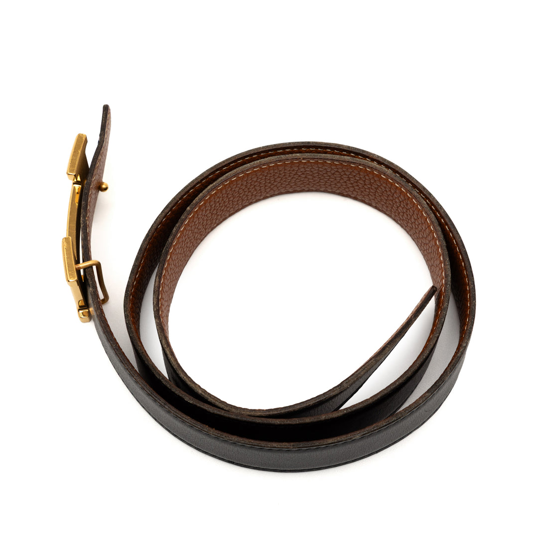 Hermès Box Veau et Togo Constance H Reversible Belt