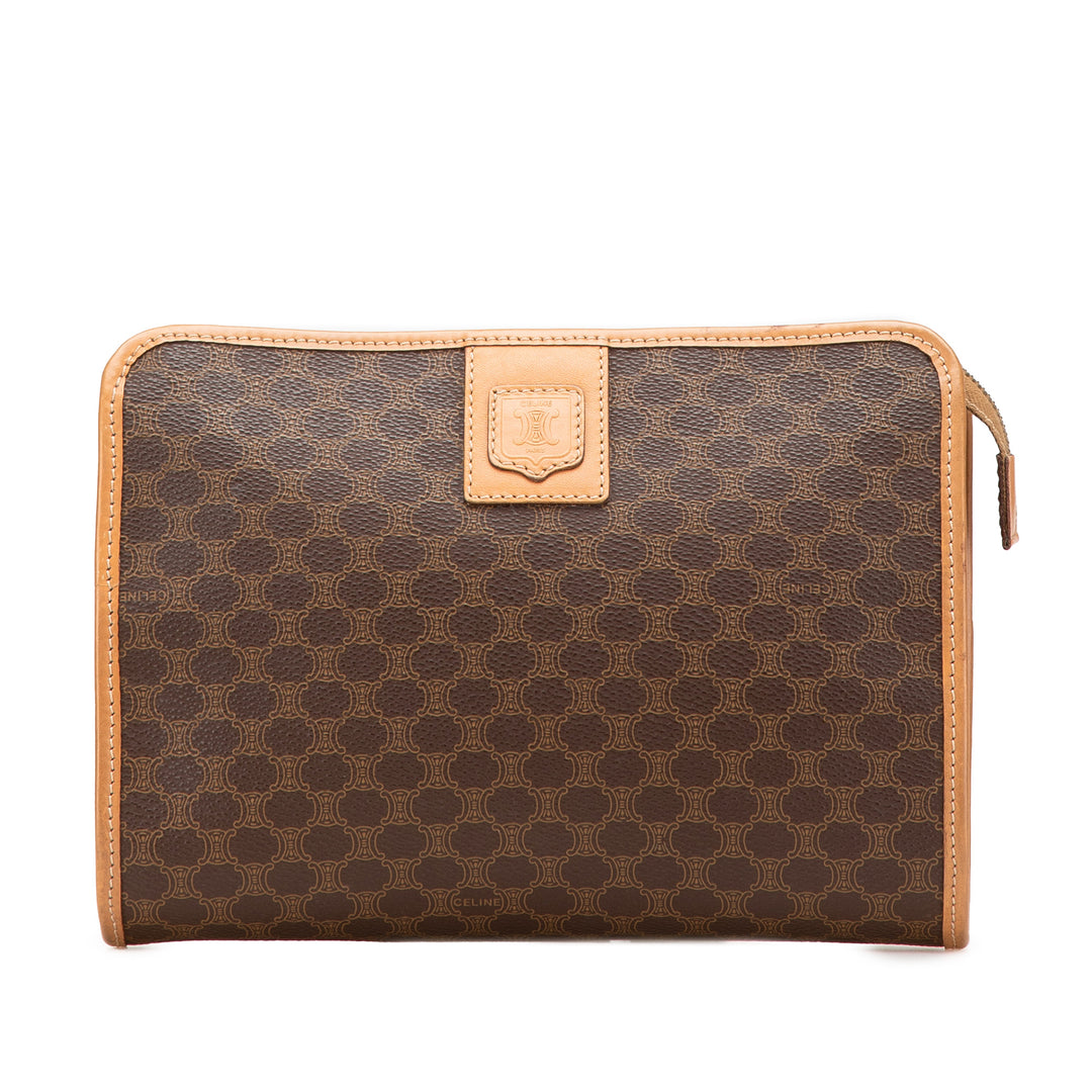 Macadam Coated Canvas Clutch Brown - Gaby Paris