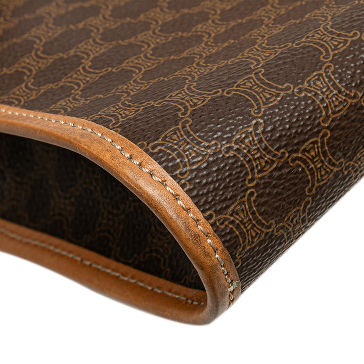 Macadam Coated Canvas Clutch Brown - Gaby Paris