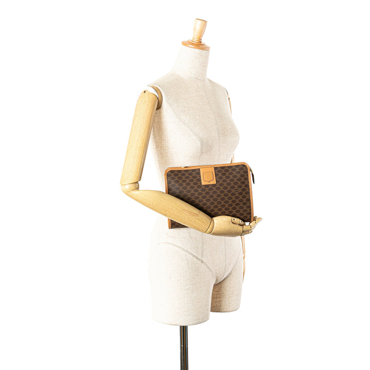Macadam Coated Canvas Clutch Brown - Gaby Paris