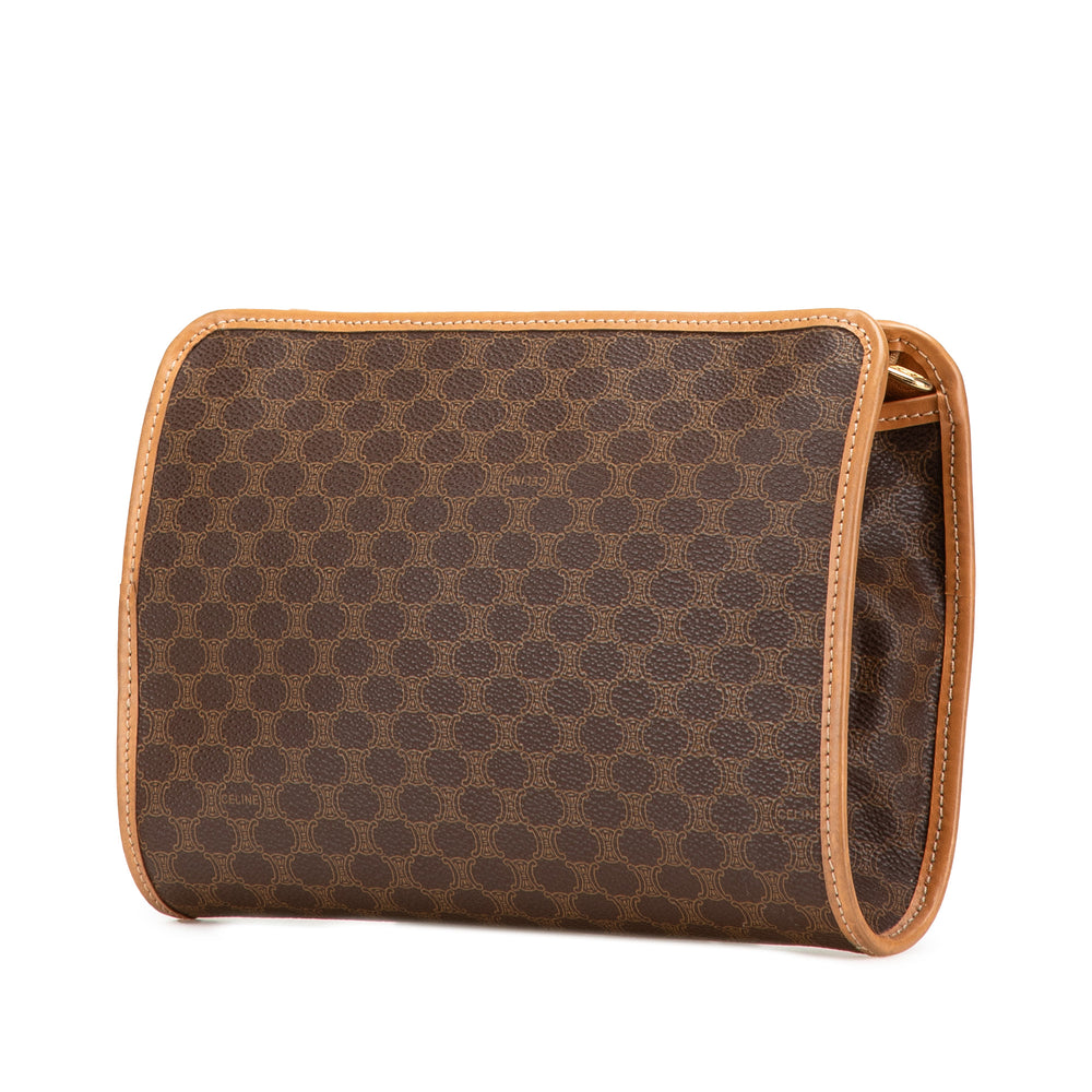 Macadam Coated Canvas Clutch Brown - Gaby Paris