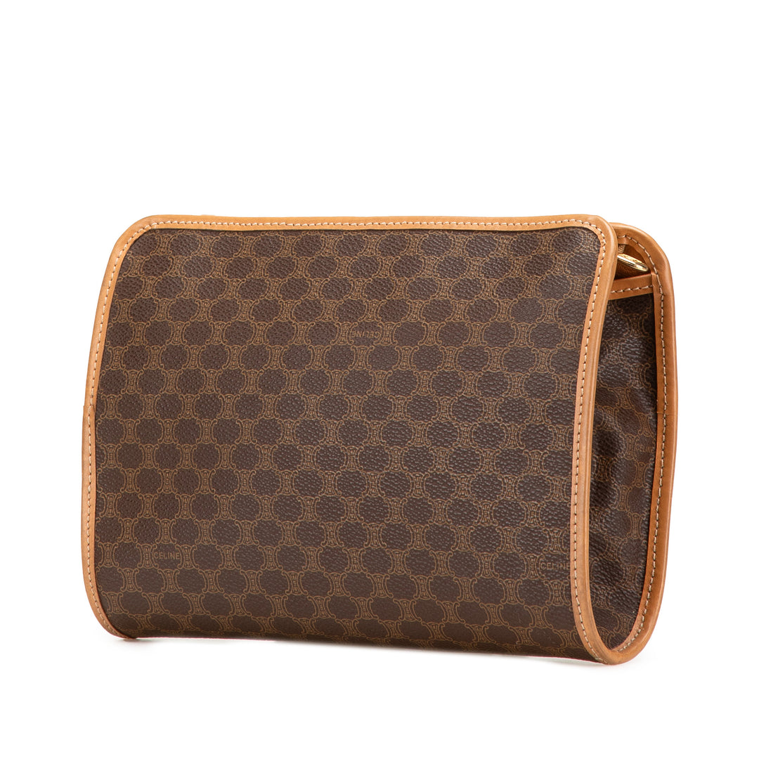Macadam Coated Canvas Clutch Brown - Gaby Paris