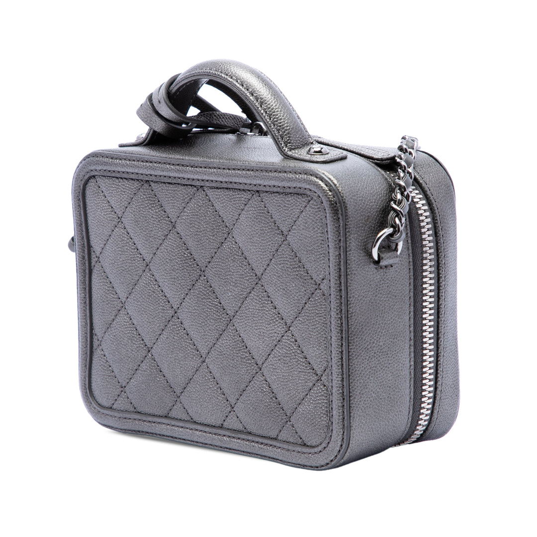 Chanel Small Metallic Caviar CC Filigree Vanity