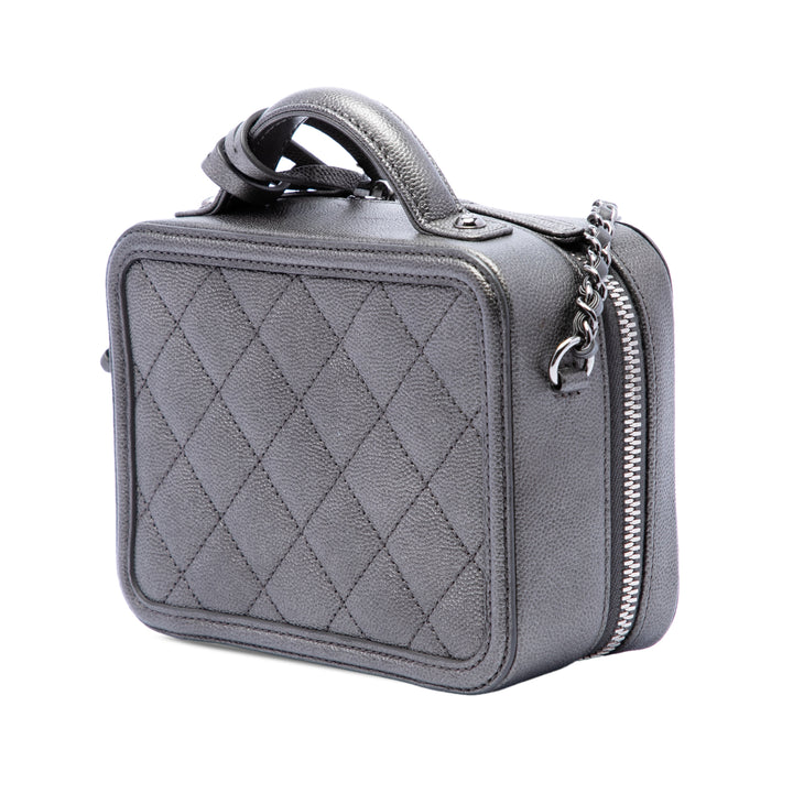 Chanel Small Metallic Caviar CC Filigree Vanity