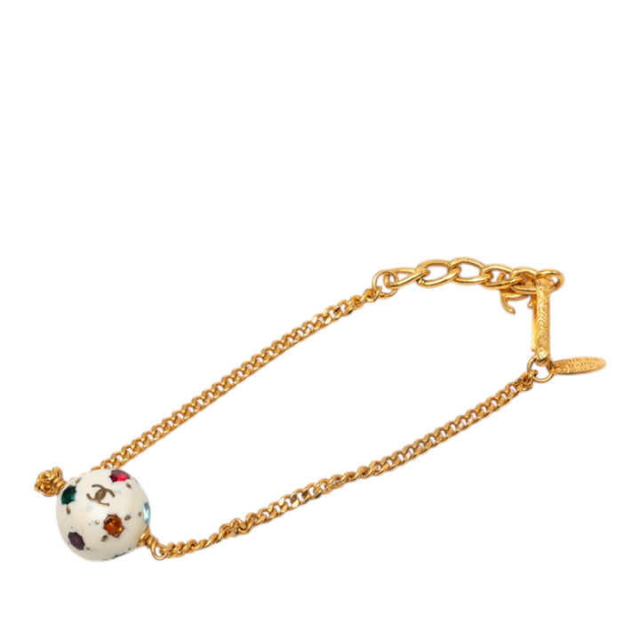 CC plaqué Resin et Cristal Soccer Ball Charm Bracelet Doré