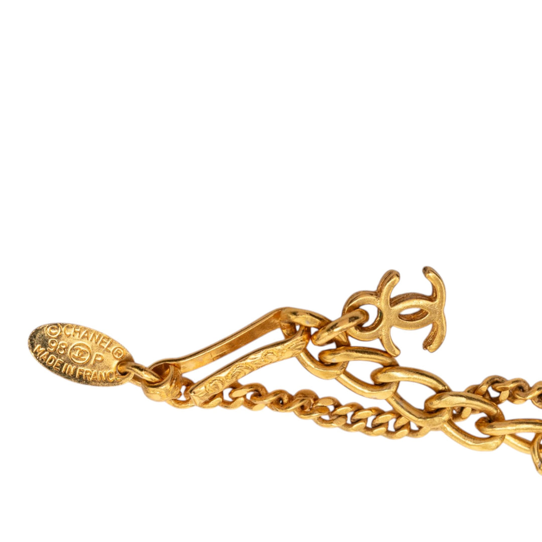 CC plaqué Resin et Cristal Soccer Ball Charm Bracelet Doré
