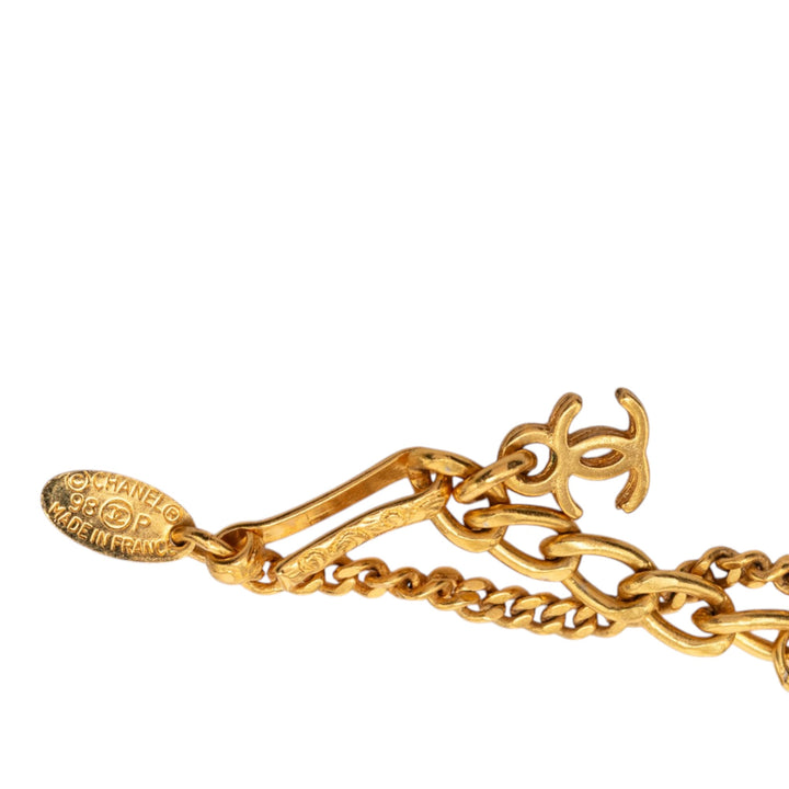 CC plaqué Resin et Cristal Soccer Ball Charm Bracelet Doré